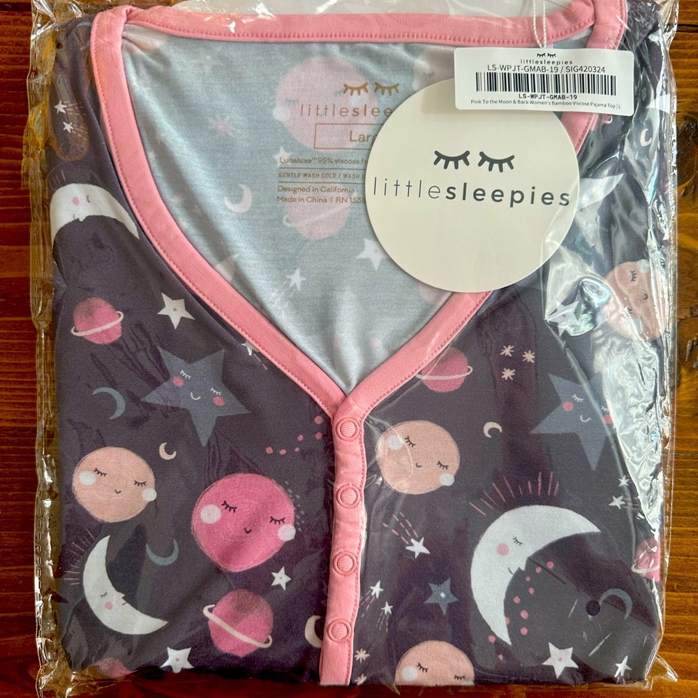 Little Sleepies Pink To the Moon and Back Pajama Top